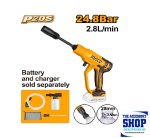Pressure Washer Brushless Cordless 20V Lithium-ion 24.8BAR Ingco CPWLI2036