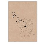 Woman With Birds Art Print