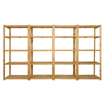 4 Bay Diy Wooden Shelf With 5 Levels Of Premium Shelves 2.4M High - 600MM Deep