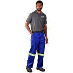 Artisan Premium 100% Cotton Pants - Reflective Legs - Yellow Tape - Royal Blue 52