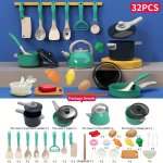 Children's Educational Housekeeping Simulation Kitchen Toy Set Role Playing Game Cooking Toy Includes Food Fruit And Vegetables