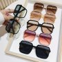 6PCS Set: Chic Oversized Square Fashion Glasses For Women - Retro Style Anti-glare Lenses Perfect For Beach & Party