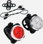 USB Rechargeable Bike Light Set LED Front Headlight & Rear Tail Light Waterproof Bicycle Light 4 Modes Silicone & Plastic Bright LED Outdoor Bik