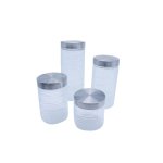 4 Piece Glass Canister Set With Stainless Steel Lid SGN1769