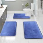 Clara Clark 3 Piece Bathroom Rugs Bath Mat Set Velvet Memory Foam Bath Mats For Bathroom - Non-slip Pvc Backing Bath Rugs Washab