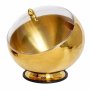 9T9 Gold Stainless Steel Fruit Bowl With Clear Acrylic Lid 18CM