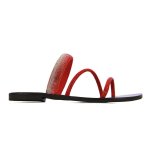 Rhinestone Strap Sandals -red