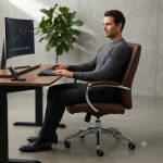 Brown Quilted Executive Office Chair