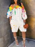 Off Shoulder Long Sleeve Jumpsuit Loose Casual Jumpsuit For Summer & Spring Women's Clothing