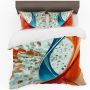 Blue And Orange Abstract Duvet Cover Set King