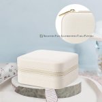 Elegant Faux Leather Travel Jewelry Organizer - Velvet-lined Storage Box For Rings Earrings & Necklaces With Zip Closure - Perfe