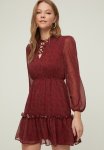 Collar Detailed Dress - Burgundy