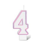 Birthday Number Candle Pink NO.4