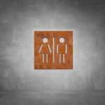 Toilet Male And Female Sign D02 - Black - Powder Coated Aluminum