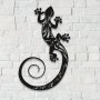 1PC 3D Artistic Metal Wall Decor Lizard Vines Hollow-out Silhouette Pattern Metal Wall Art Sticker Good Eye-catching Home Decor Choice For Store Cafe Porch