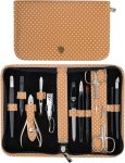 Manicure Set Beige white Spots Fashion Material