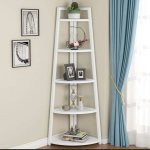 5 Tier Floating Corner Shelves Wooden Rack Shelf For Living Room & Bedroom Number Of Shelves 5