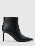 Mandy Metal Inset Heeled Ankle Boot - 40 Black