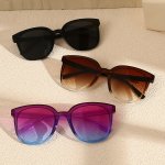 3PCS Glasses Retro Simple Men And Women Trendy Travel Street Shooting Glasses Decorative Mirrors