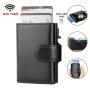 Men's Rfid Blocking Leather Wallets Fashion Card Holder Trifold Wallet Money Bags Pop Up Card Wallet With Coin Pocket Ideal Gift For Men