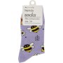 Clicks Trendy Socks Purple With Bees 3-6