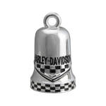 Checkered Racing Flag H-d Text Ride Bell – Silver Finish