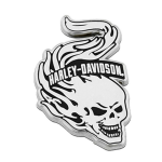 1.25 In. Flaming Skull Metal Pin Antique Silver Finish