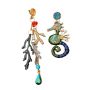 Vintage Heavy Duty Ocean Style Mohair Coral Earrings