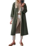 Titomd Womens Long Trench Coat Spring Winter Outerwear Classic Collar 2026 Single Breasted Fashion Overcoat Armygreen-xl