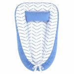 Ocean Blue Herringbone Baby Nest Pod Newborn Lounger