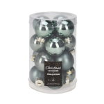 Xmas Ball Glass 3.5CM Set Of 16 - Green