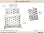 Kids Duvet Set Simple Yellow Tractor Space