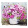 Pink Peonies In A Bucket Light Weight Fleece Blanket By Stella Bruwer