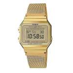 Casio Vintage Super Slim Stainless Steel Unisex Watch A700W - Gold