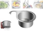 Stainless Steel Swan Sink Strainer Basket Drain Basket For Kitchen Sink Multifunction Sink Strainer Colander Drain Basket Quick