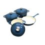 7-PIECE Branded Cast Iron Dutch Oven Cookware Set Teal