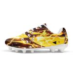 Jeiento Yellow And Football Soccer Cleats Mens Fashion Sneakers Lightweight Lace Up Football Shoes Unisex Athletic Sneakers Leat