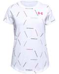 Girls' Ua Twitch Multi Print Short Sleeve - WHITE-100 Ysm