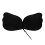 Strapless Backless Adhesive Invisible Push-up Reusable Butterfly Bra - Black - D / Black