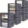 90L Large Capacity Foldable Storage Container - Reinforced Handle & Sturdy Zipper - Perfect For Comforters Blankets Clothes & More