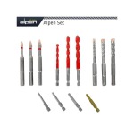 Alpen Drill Screwset Kit 13 13 Pcs C Prot Multi 6 Kant Sds Plus Force X4 Bit ALP303513