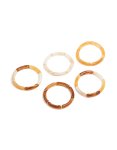 Goldair Gold Brown & Orange Acrylic Stretch Bracelets 5-PACK