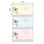 NB452 - - B1 B21 B3S B4 - 40X20MM - 320 Cute Bear Labels