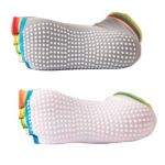 Fashion Sport Yoga Socks Pink & Grey Strap Set Of 2