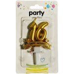 Happy Birthday 16 Gold Candle