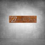 House Number D02 - 1000 X 250 Rust Coat Cool White