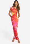 Super Soft Cap Sleeve Tie Dye Maxi Dress - Pink