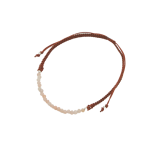Rose Quartz Beaded Spinel Lariat Bracelet - Brown