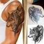 1 Sheet Temporary Tattoo Sticker For Men And Women Wolf Head Tattoo Flash Tattoo Stickers