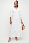 Edit Puff Sleeve Embroidery Dress - White